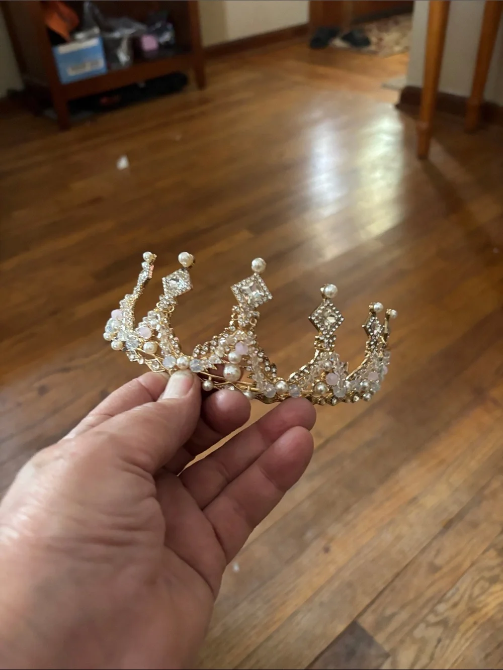 3 Crystal Bridal Tiara Crown - Silver